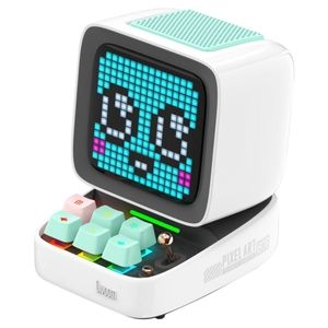 Divoom Ditoo-Plus Retro Pixel Art Bluetooth Speaker and Clock White Vers…
